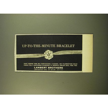 1961 Lambert Brothers Bracelet Watch Advertisement - Up-to-the-minute Bracelet