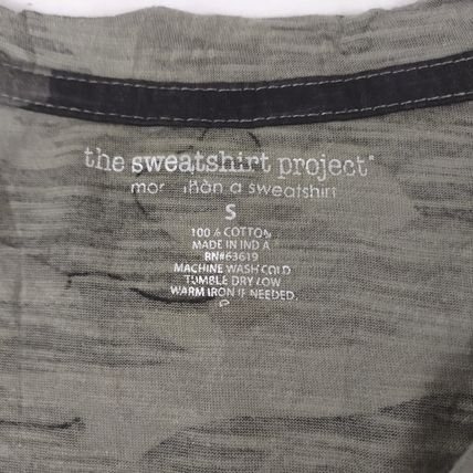 The Sweatshirt Project Womens V-Neck Camo Black/Green T-Shirt Sz Small