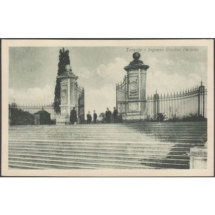Ingresso Giardini Peripato, Taranto, c.1920 - Savorelli Cartolina