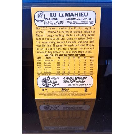 DJ LeMAHIEU 2017 TOPPS HERITAGE BASEBALL CARD #389