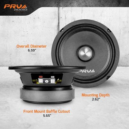 PRV AUDIO 6.5 Inch Midrange Bullet Speaker 6MR400-4 Bullet, 4 Ohm 400 Watts High