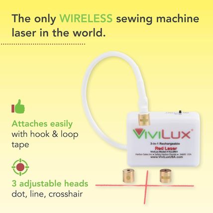 Vivilux 3-In-1 Rechargeable Red Laser System for Sewing & Quilting – Adjustable