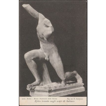 Efebo, Negli Scavi di Subiaco, c.1910s - Museo Nazionale delle Terme Cartolina