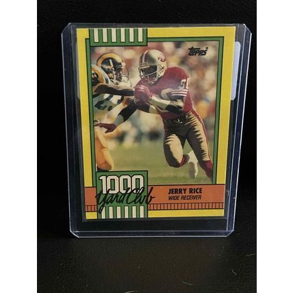 Jerry Rice [Disclaimer Back] #1 | 1990 Topps 1000 Yard Club Football Trading Car