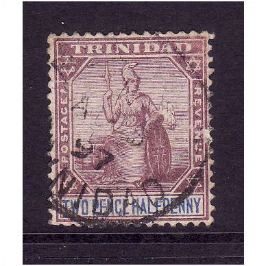TRINIDAD 1896 SG 117 2 1/2d DULL PURPLE AND BLUE FINE USED #3