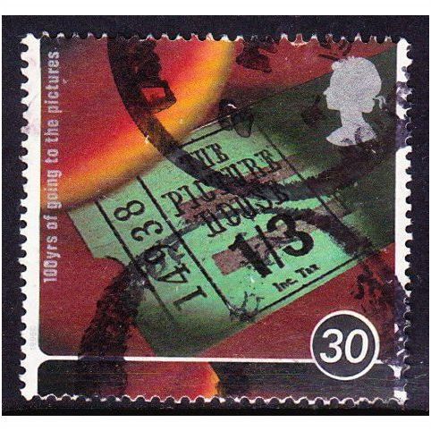 GB QEII 1996 Centenary of Cinema 30p Old Ticket Used SG 1922 Sc1660 stamp
