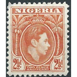 Nigeria 1941 SG52b 2 1/2d Orange Mounted Mint ....