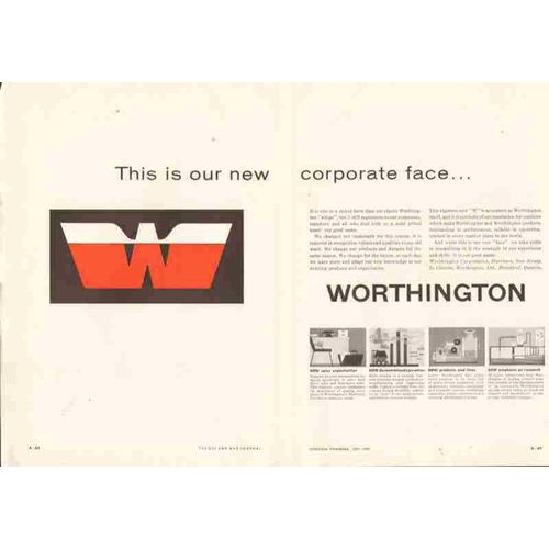 worthington corp 1959 new corporate face wings oilfield vintage ad