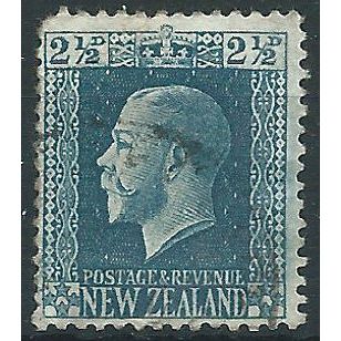 New Zealand 1916 SG419a 2 1/2d Blue Perf 14x14.5 Fine Used .. ..