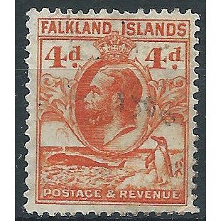 Falkland Islands 1929 SG120 4d Orange Fine Used.. .