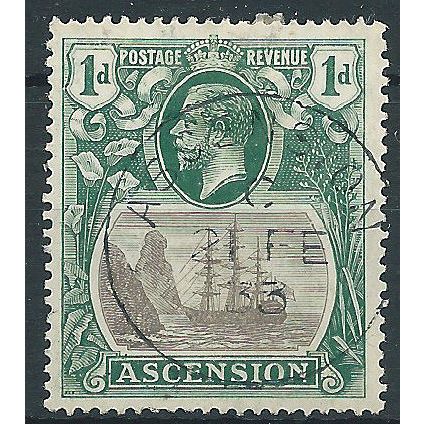 Ascension Island 1924 SG11 1d Grey-Black & Deep Blue-Green Fine Used.. .