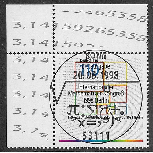 GER 1998 110pf 'CONGRESS OF MATHEMATICIAN'(CORNER MARGIN) FINE USED (EBID53-883)