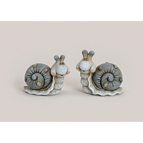 2 lustige Schnecken, Gartenfigur, Dekofigur,