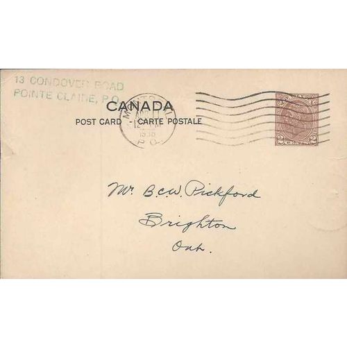 Canada #P65c Postal Card CBN USED 1936