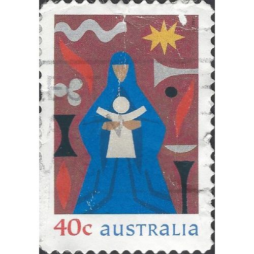 AUSTRALIA, CHRISTMAS, Madonna and Child s/a, blue & red 1999, 40c, #5