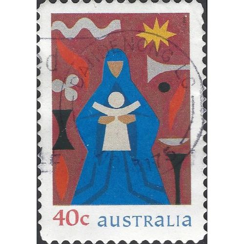 AUSTRALIA, CHRISTMAS, Madonna and Child s/a, blue & red 1999, 40c, #4