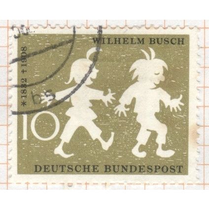 Germany stamps 1958 - SG1200 - 10pf olive and black - "Max & Moritz" - used 2