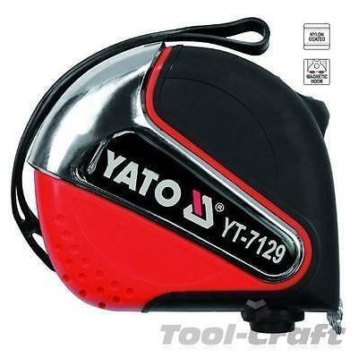 Yato professional metric tape measure 3, 5 & 8 M nylon coated magnetic hook