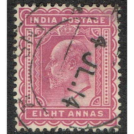 India 1902 8a Purple SG133 FU
