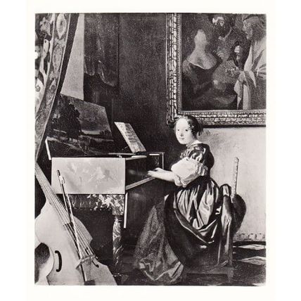 Vermeer Lady Seated At The Virginals Real Photo Rare Gallery Painting Postcard
