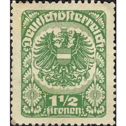 AUSTRIA, Coat of arms, green 1920, 1½kr