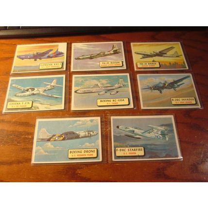 1957 Topps, PLANES, Blue Backs, 8-Cards