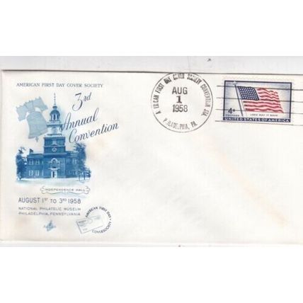 United States 1958 First Day Cover Society FDC Philadelphia Cancel unaddressed