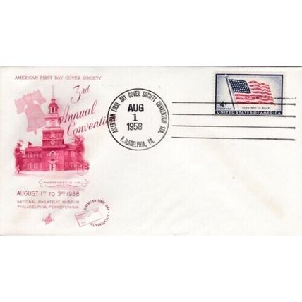 United States 1958 First Day Cover Society FDC Philadelphia Cancel unaddressed