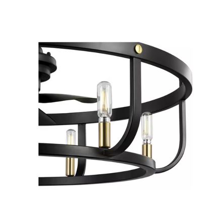 Progress Copan 28.75" Indoor/Outdoor Inustrial Black & Gold Cage Fan w/ Remote