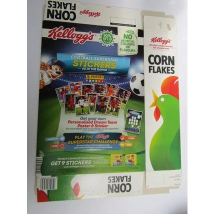 Kelloggs Cornflakes 2018 Panini Football Empty Cereal Box