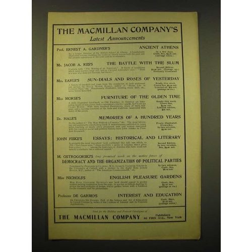 1902 The Macmillan Company Ad - Latest announcements