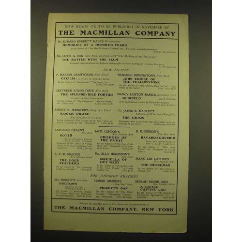 1902 The Macmillan Company Ad - Now ready or to be published in november