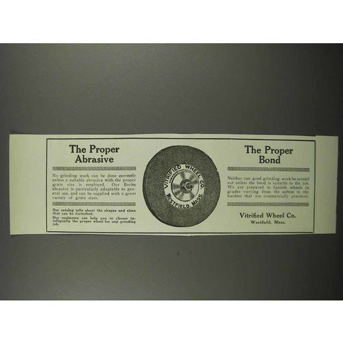 1924 Vitrified Wheel Co. Ad - The Proper Abrasive