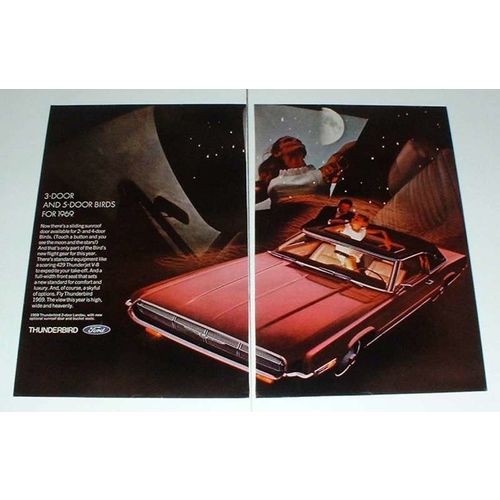 1969 Ford Thunderbird Car Ad - 3-Door & 5-Door Birds