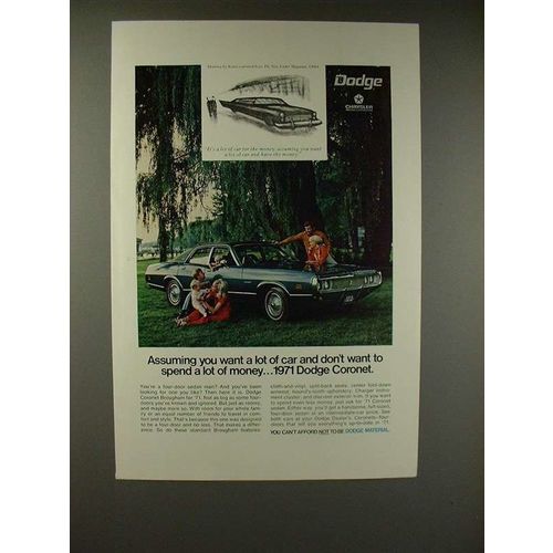 1971 Dodge Coronet Car Ad - Want a Lot of Car