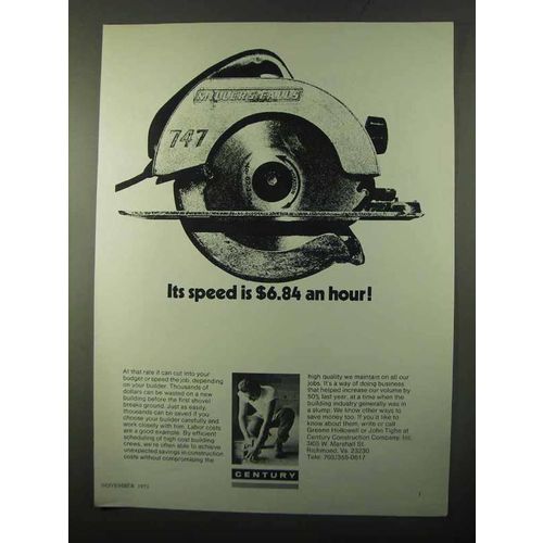 1971 Century Construction Company Ad - $6.84 an Hour