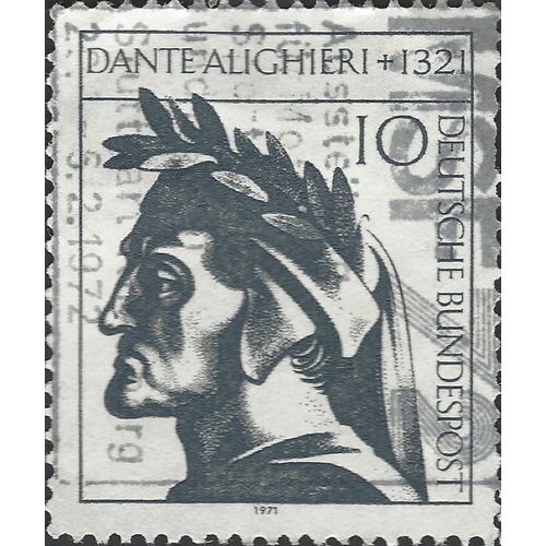 GERMANY, Dante Alighieri 1265-1321, grey 1971, 10pf, #5
