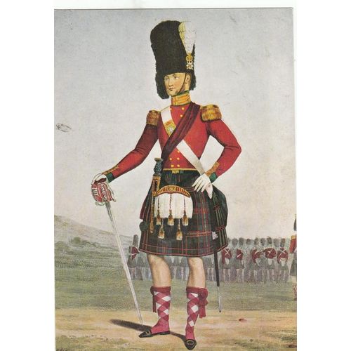 Officer The 79th Cameron Highlands 1833 - 1837 Military Uniforms Postcard