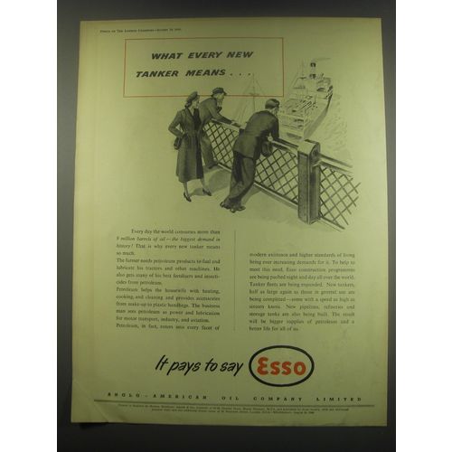 1949 Esso Oil Ad - What every new tanker means