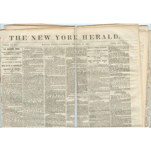 New York New York City Newspaper Title: New York Herald Date: Nov-28-1860~3
