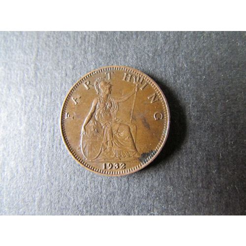 1932 GEORGE V FARTHING FREE POST. H