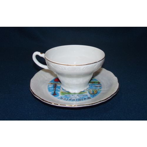 Washington 2 ¼” teacup & 5 ½” saucer Seattle Olympia Mount Ranier Grand Coulee