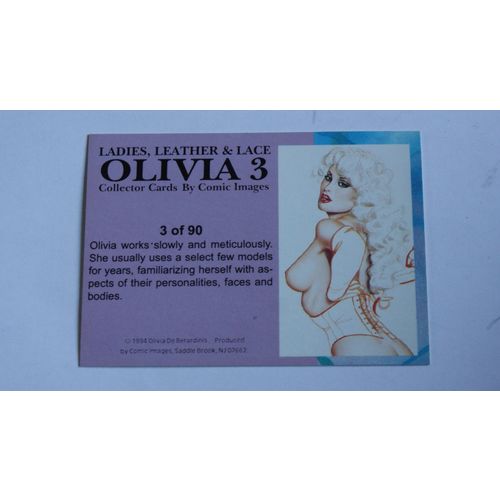 Olivia 3 Ladies, Leather & Lace Base trading card # 3 (A) 1994, Comic Images
