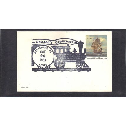 Event Greetings UX86 19c Golden Hinde (No Cachet-U/A) CV03755