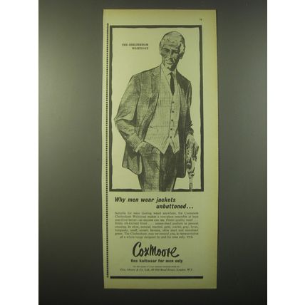 1965 Coxmoore Cheltenham Waistcoat Advertisement