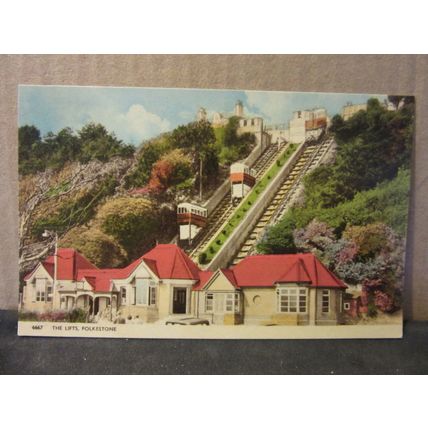 THE LIFTS, FOLKESTONE,KENT. unused vintage postcard Shoesmith Etheridge =