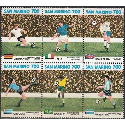 San Marino 1990 Michel 1438 - 1443 Neuf ** Cote (2006) 5.00 Euro Foot en Italie