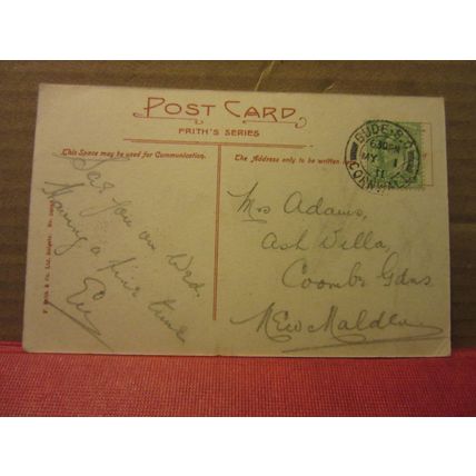 THE CHURCH, BUDE, CORNWALL .. antique postcard by F. Frith 1911pm =