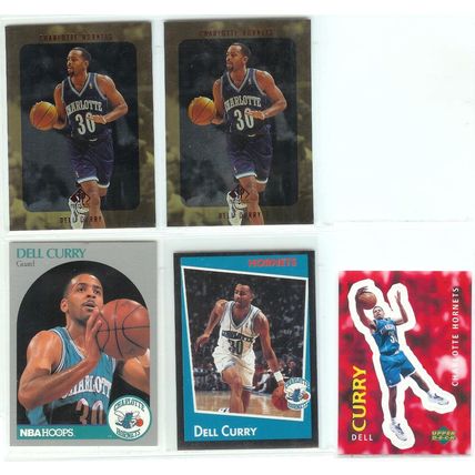 Dell Curry 9x card lot incl Stickers