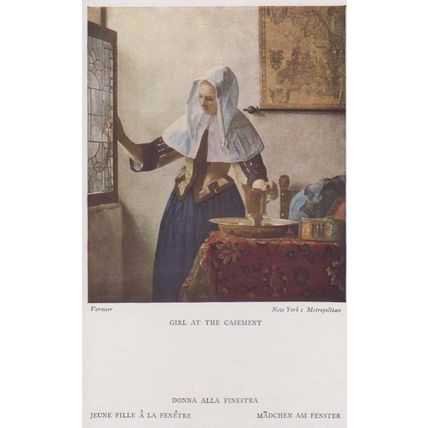 Vermeer Girl At The Casement Nun Chalice Antique Dutch Painting Postcard
